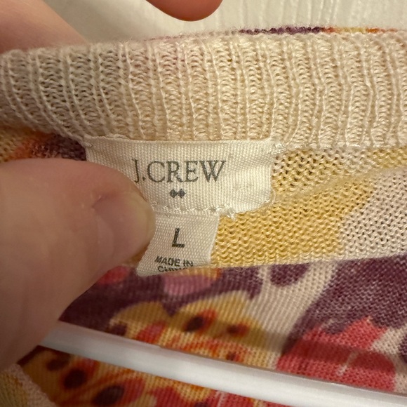 J.Crew Women’s Merino Wool Floral Button-Front Cardigan Size L - Picture 4 of 4